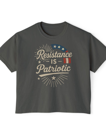 Resistance is patriotic comfort colors crop top