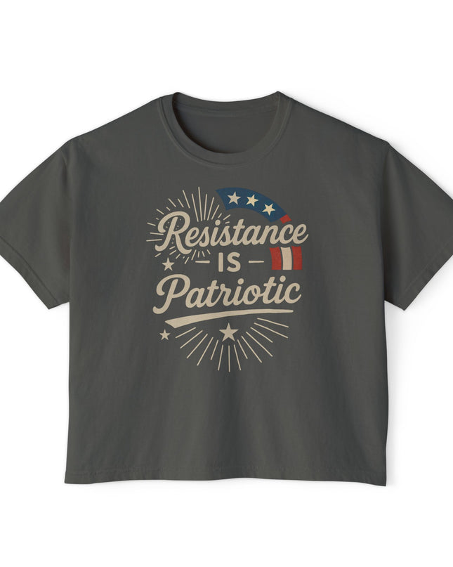 Resistance is patriotic comfort colors crop top